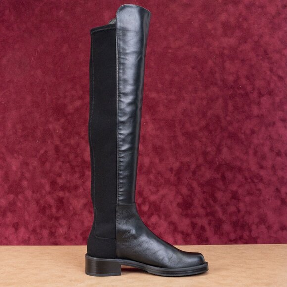 Stuart Weitzman Women 5050 Boot Black Leather Nappa Collection OTk Boots sz 6.5 - Picture 10 of 10
